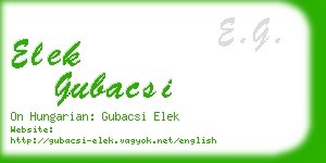 elek gubacsi business card